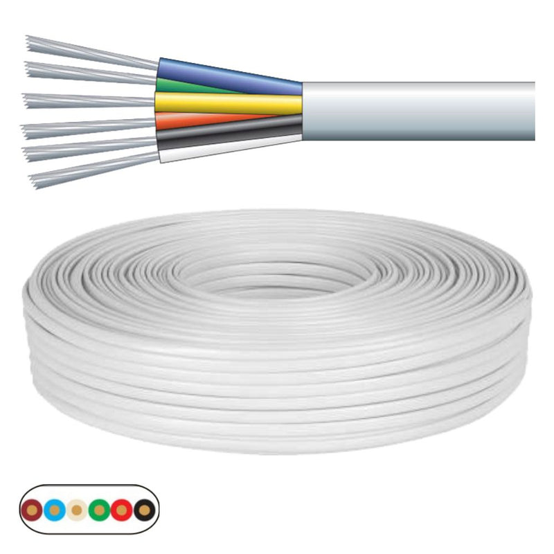 CABO TELEFONE 6 CONDUTORES 6X0.12MM BRANCO