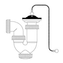 SIFÃO CURVO EXTENSIVEL 1´´1/2´´ COM CORRENTE E TAMPA