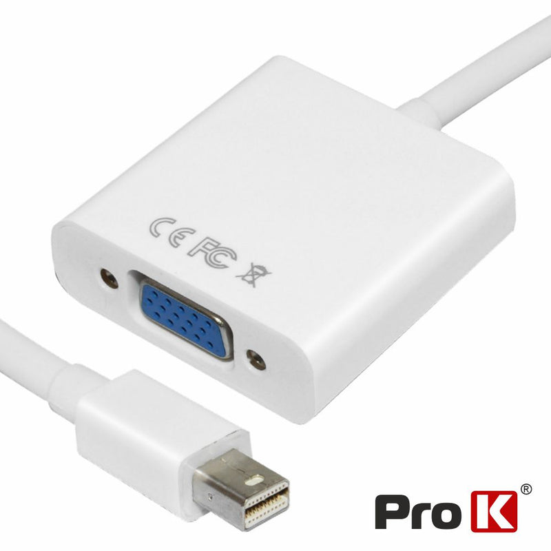 CABO ADAPTADOR MINI DISPLAYPORT MACHO  VGA FÊMEA PROK