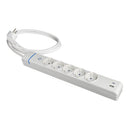 EXTENSÃO COM 5 TOMADAS 2P+T, 16A 250V. MÁX.3680W 850°C GWT 51ILAC