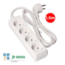 BASE MÚLTIPLA 4 TOMADAS T/TL 10/16A TIPO F 1,5M. 3X1,5MM