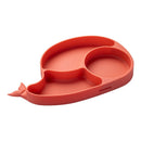 PRATO DE SILICONE EM FORMATO DE BALEIA CORAL COM VENTOSA