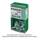 CAIXA S 20 UNID. PARAFUSO ROSCA CHAPA CR AUTOT. 3,9X16MM FADIX
