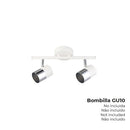 CANDEEIRO DE TETO HALOGÉNIO 2 FOCOS COR CROMADO+BRANCO OSSO GU-10