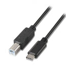 AISENS A107-0053 cabo USB 1 m USB 2.0 USB C USB B Preto