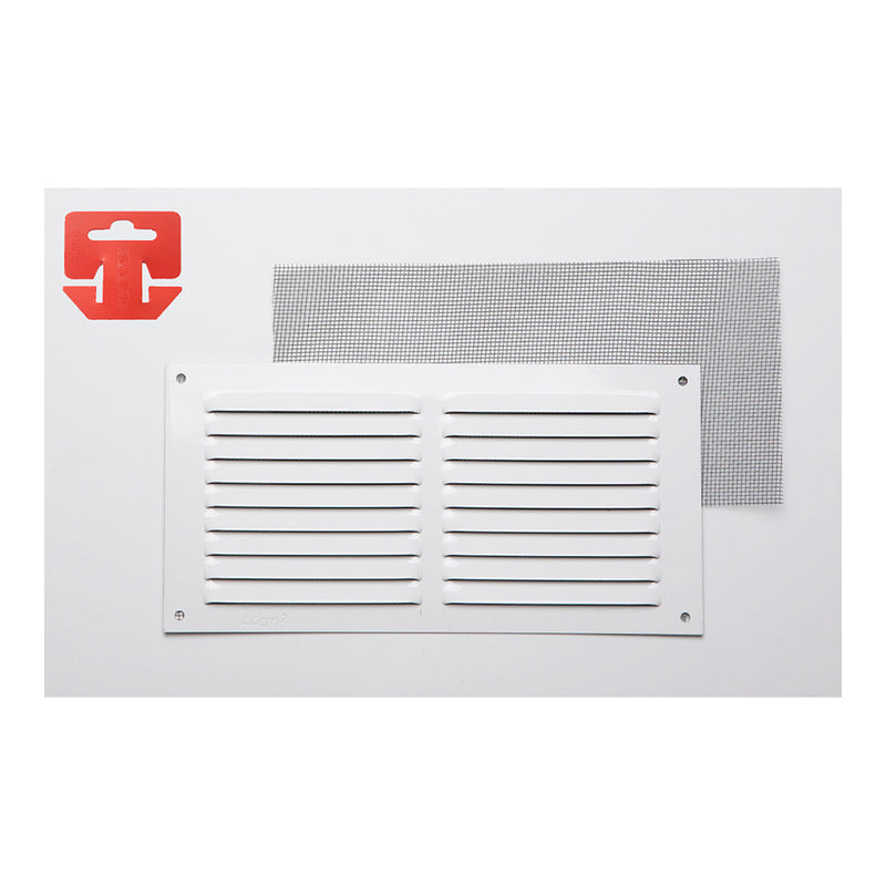 GRELHA ANTI-MOSQUITO ALUMINIO 0.6 BRANCO LAQUEADO 200X100MM (G)