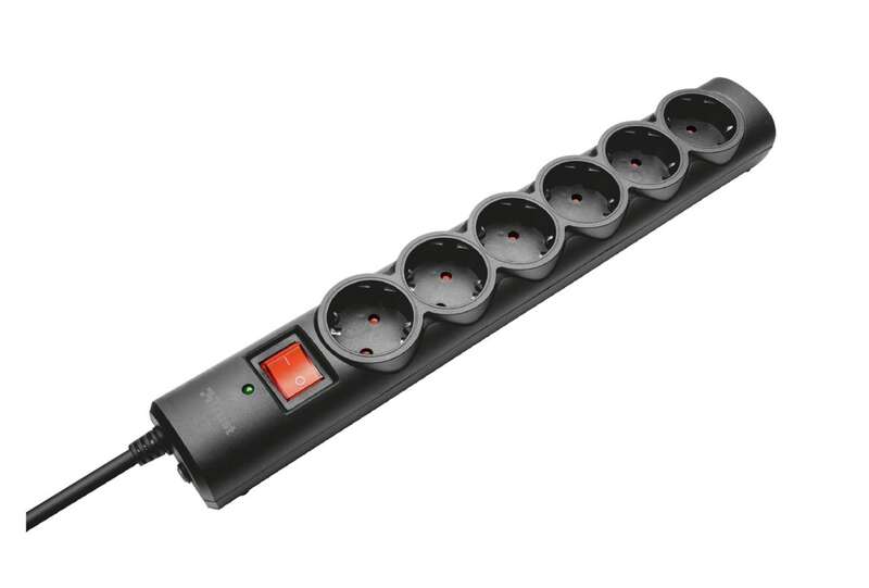 TOMADA TRUST SURGE GUARD 6 TOMADAS PRETO - 21059