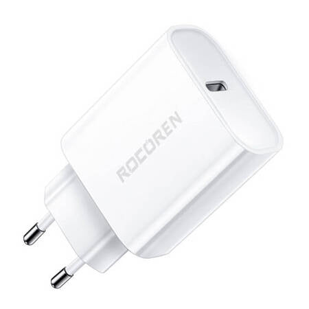 CARREGADOR RÁPIDO ROCOREN PD 20W USB-C (BRANCO)