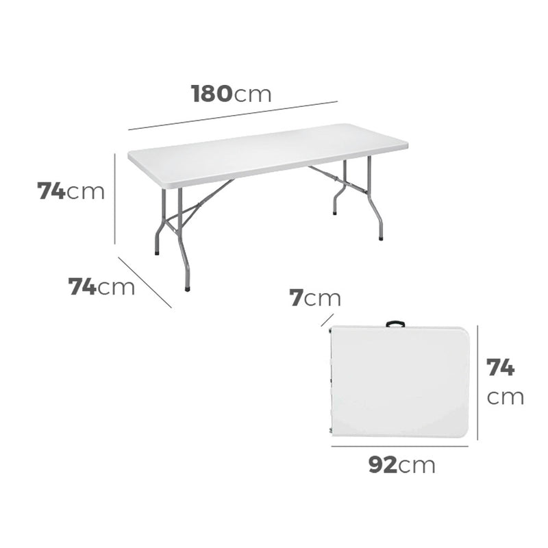 MESA DROBÁVEL 180X74X74CM TUBO Ø22X1.0MM EDM