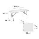 MESA DROBÁVEL 180X74X74CM TUBO Ø22X1.0MM EDM