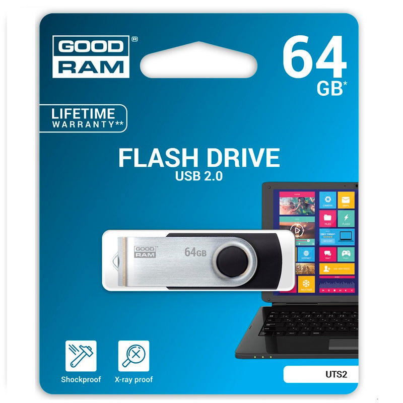 Goodram UTS2 unidade de memória USB 64 GB USB Type-A 2.0 Preto