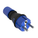 FICHA 2P+T, 16A,250V ESPIGÃO DE Ø4,8MM. MATERIAL BORRACHA PRETA T