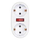 ADAPTADOR DE 2 TOMADAS SCHUKO FRONTAL COM INTERRUPTOR, 16 A 250 V