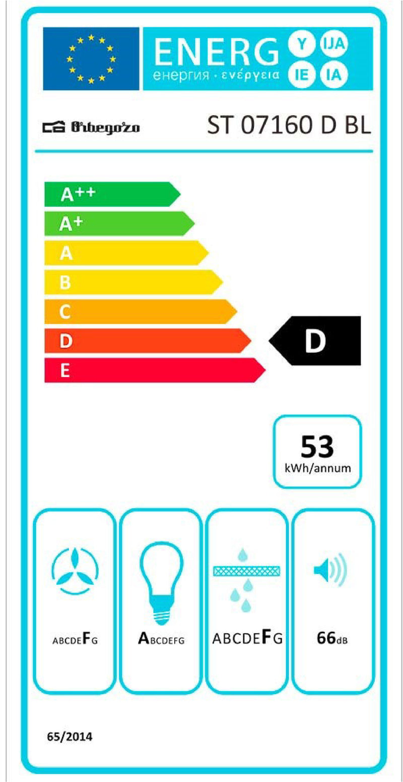 EXAUST ORBEGOZ.STAND.60C.3V-ST07160DBL