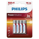 PACK DE 4 PILAS AAA PHILIPS LR03P4B05 1.5V ALCALINAS