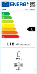 FRIGORÍFICO SEM CONGELADOR EDESA EFS-1823 NF WH 362LT
