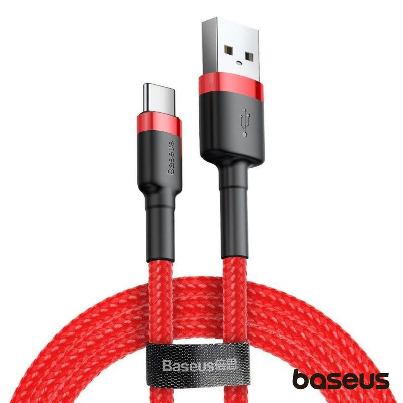 CABO USB-A MACHO  USB-C 3M VERMELHO CAFULE BASEUS