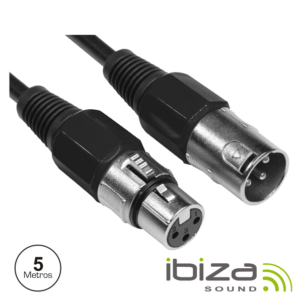 CABO XLR 3P MACHO  XLR 3P FÊMEA 5M IBIZA