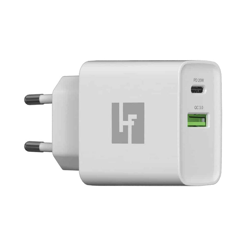 CARREGADOR HALFMMAN  SMART CHARGER PD & QC 20W BRANCO