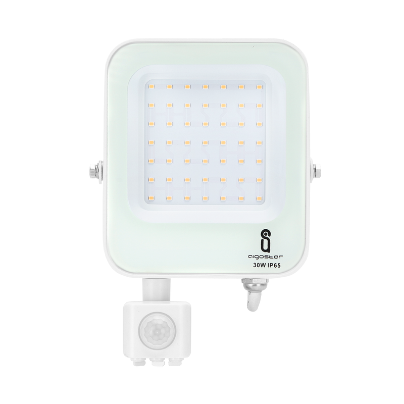 HOLOFOTE LED COM SENSOR BRANCO 30W