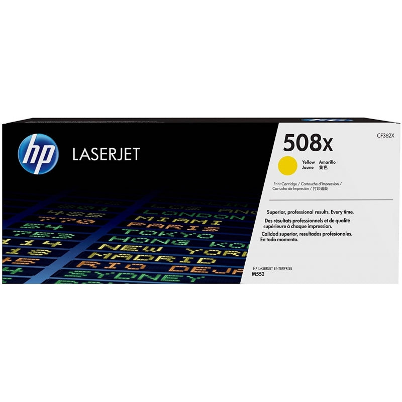 HP Toner LaserJet original 508X amarelo de elevado rendimento