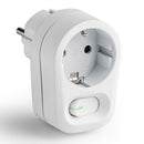 ADAPTADOR SCHUKO DE 1 TOMADA 2 P+T COM INTERRUPTOR IP20 BRANCO, B