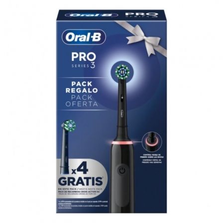 CEPILLO DENTAL BRAUN ORAL-B PRO 3 INCLUYE 4 CABEZALES NEGRO