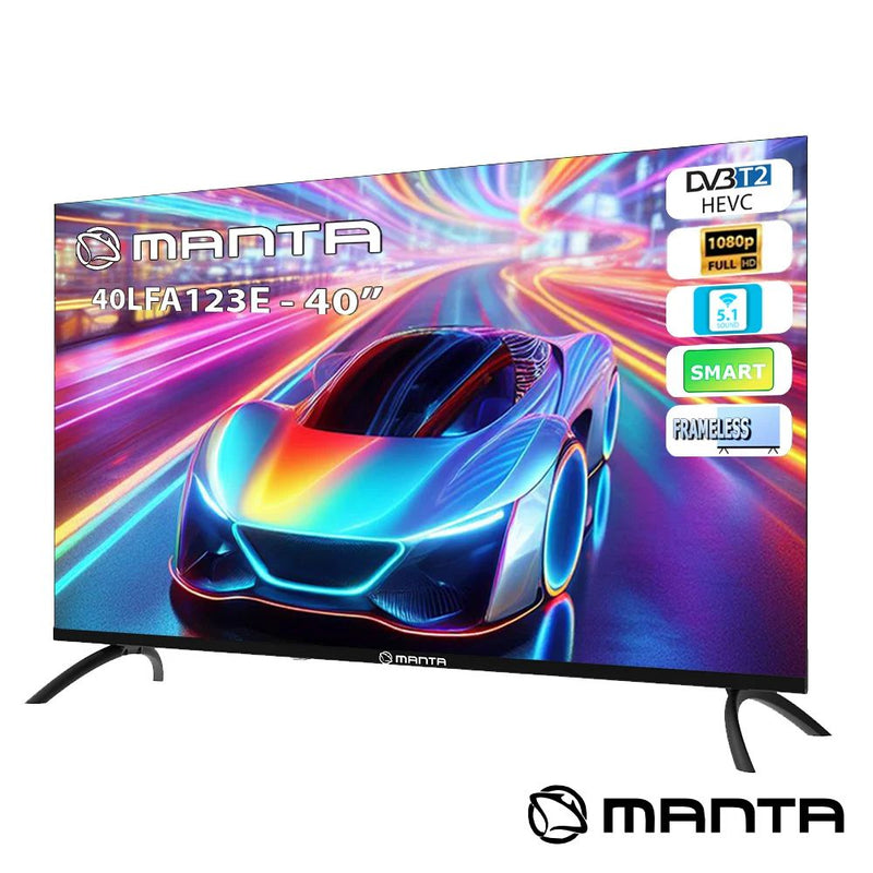 SMART TV DLED FRAMELESS 40" FHD HDMI DVB-T2TC MANTA