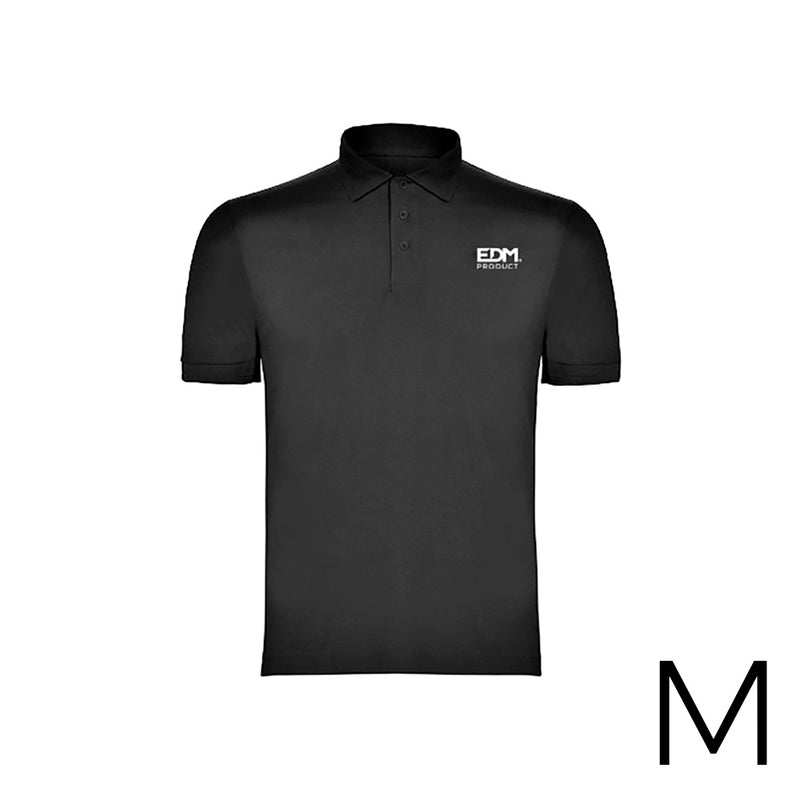 *MERCHANDISING* POLO PRETO TAMANHO-M MANGA CURTA BORDADO EDM