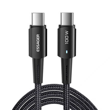 USB-C TO USB-C CABLE 100W ESSAGER 1M (BLACK)