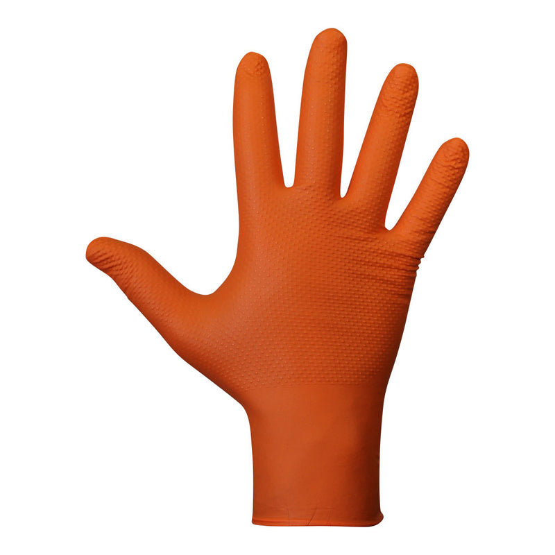 LUVA AGILITY GRIP NBR S/ORANGE POWDER T8.CAIXA 50 UNIDADES. JUBA