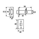 BLÍSTER MAÇANETA TUBULAR C/C PCT03 45MM NS EDM