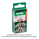 CAIXA 16 UNID. PARAFUSO MADEIRA SPAX CAB. REDONDA WIROX 5,0X16MM