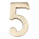 NUMERO 5 LATÃO POLIDO 10CM FIXAÇÃO INVISIVEL EDM
