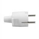 FICHA DE BORRACHA, SCHUKO 2P+T, 16A 250V~, SAÍDA RETA, BRANCA