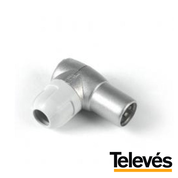 FICHA COAXIAL MACHO 9.5MM ANGULAR TELEVÉS