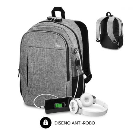 MOCHILA SUBBLIM URBAN LOCK PARA PORTÁTILES HASTA 16" PUERTO USB A