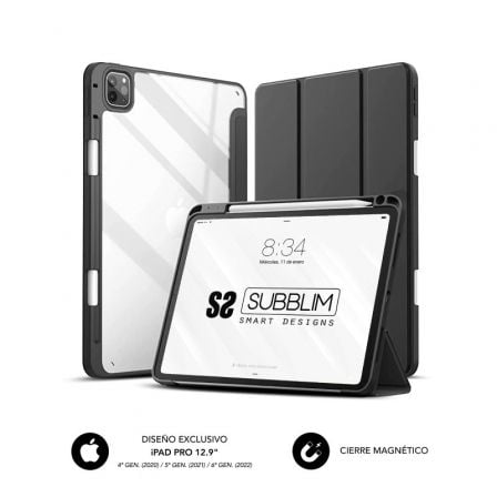 CAPA SUBBLIM CLEAR SHOCK CASE PARA IPAD PRO 12.9" 2022-21-20 PRET