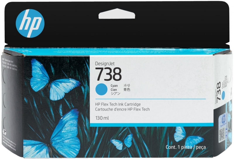 HP Tinteiro DesignJet 738 Ciano (130 ml)