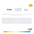 ARMADURA LED 48W 6400K LUZ FRIA 4800LM 12X120X4,5CM EDM