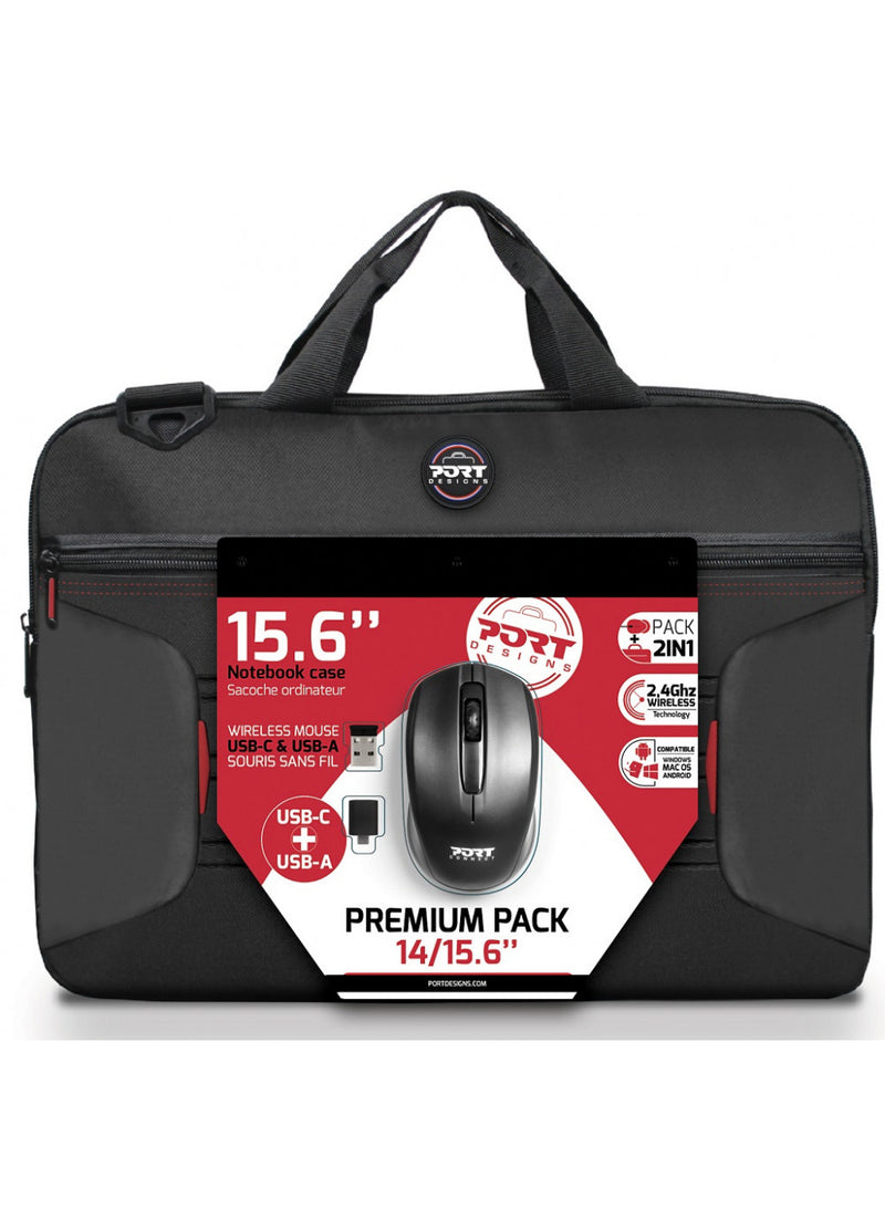 PREMIUM PACK 1415.6 - PREMIUM BUNDLE LAPTOP CASE +  WIRELESS MOUS