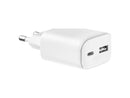 FORCE POWER - CARREGADOR USB-C 45W GAN 1 USB-C + USB-A BRANCO F15