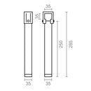 CONJUNTO DE 4 PERNAS BASE PT25 35X35X250MM SEM RODA, PRETO 96402