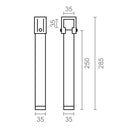 CONJUNTO DE 4 PERNAS BASE PT25 35X35X250MM SEM RODA, PRETO 96402