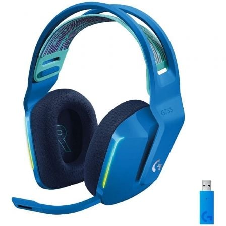 AURICULARES LOGITECH GAMING SEM FIOS COM MICROFONE G733 AZUL