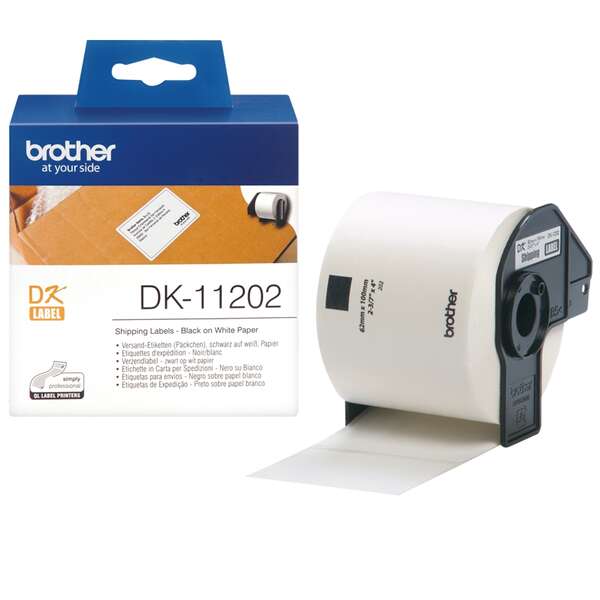 Etiquetas Brother DK-11202 Preto sobre branco