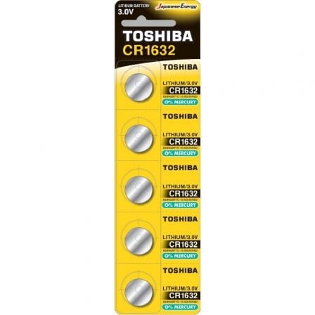 PACK DE 5 PILAS DE BOTÓN TOSHIBA CR1632 3V