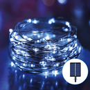 LUZES SOLARES DE CORDA, BRANCO FRIO, 2M+10M