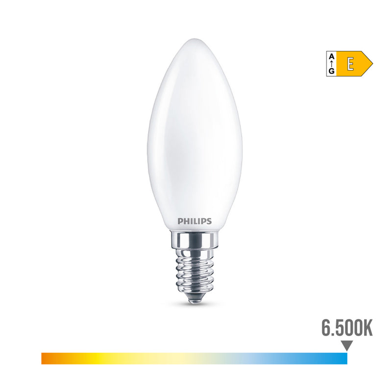 LÂMPADA VELA LED E14 6.5W 806LM 6500K LUZ FRIA Ø3.5X9.7CM. PHILIP