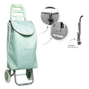 CARRINHO DE COMPRAS DOBRÁVEL VERDE, COM 2 RODAS.